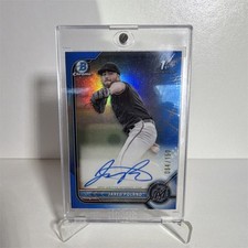 Topps 2022 Bowman Draft Chrome Jared Poland Marlins Auto Blue Refractor /150