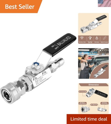 #ad Ball Valve Pressure Washer 3 8 Inch Quick Connect 5000 PSI Shut Off Valve f... $57.99