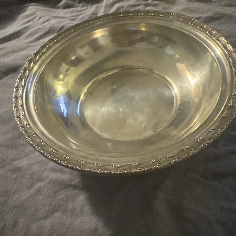 Vintage Gorham Sterling Silver Bowl #1176 – 9" Diameter – Decorative Scroll Rim - Image 4 of 4