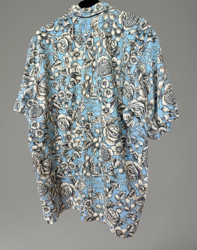 Reyn Spooner Herren Hawaiihemd blau braun Blumen Pull Over Viertelknopf XXL* - Bild 2 von 16