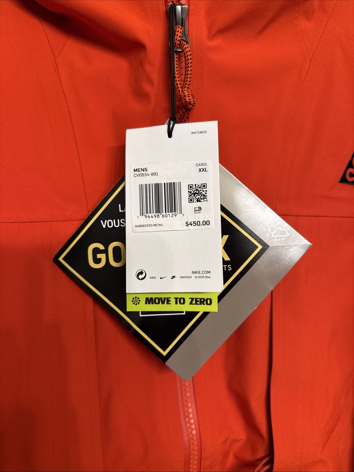 Nike ACG Gore-Tex "Misery Ridge" Men’s Jacket, CV0634-891, Orange, Size XXL image 2