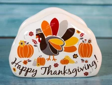 Vintage Ceramic Happy Thanksgiving Turkey Napkin Holder Essential Home Kmart