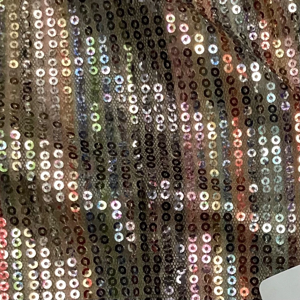 Mini Vestido Para Mujer Manga Larga Cuello en V Envolvente Lentejuelas Brillantes L Foto 2 de 4