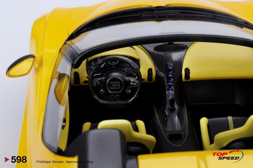 2023 Bugatti W16 Mistral 1/18 scale Yellow by Top Speed TSM TS0598 - Picture 5 of 7