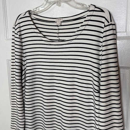 J.Crew Women’s Dress Classic Black & White Stripes 3/4 Sleeve XL Stretch Cotton - Picture 7 of 16