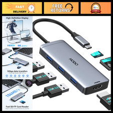 6-in-1 USB-C Hub Multiport Adapter for MacBook Air/Pro, HDMI 4K Dongle