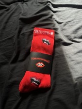 Red Chrome Heart Socks Size Large 9-12 100 Authentic
