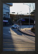 Korean Police Car at Tunnel Entranc Framed Wall Art Poster Canvas Print Picture