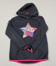 Under Armour Youth Girl's ColdGear Star Design Pullover Hoodie Size M