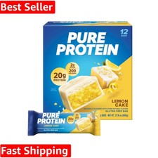Bars, High Protein, Nutritious Snacks To Support Energy, Lemon Cake, 12 Count...