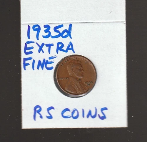 1935D    (--  EXTRA  FINE   LINCOLN  CENT --)     [ RS COINS  #910  FREE SHIP ]