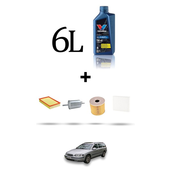 Hoffcar Set Service 4 Filter Und 6L ÖL FüR Volvo V70 II 2.3 20V T5 184Kw Von 2-image