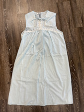 Cute Vintage Blue Grandma Nightgown by Gigi. Lace detail. size medium