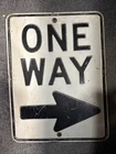 Vintage 1960's ONE WAY 24x18” Embossed Steel Metal Street Gas Oil Sign