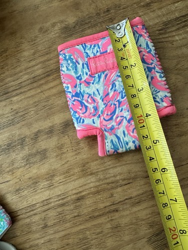 Lilly Pulitzer Drink Kozie Set of 2 Pink Blue Green Tropical Floral Neoprene - Picture 4 of 4
