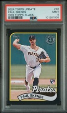 2024 TOPPS UPDATE 1989 TOPPS BASEBALL BLACK #46 PAUL SKENES 42/299 PSA 9