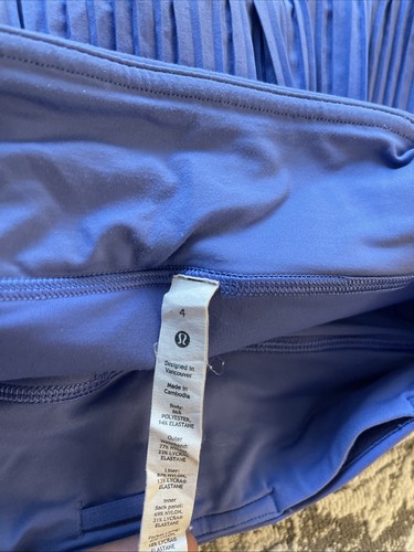Lululemon Pleated Mini Tennis Skort – Blue – Size 4 - Picture 5 of 5