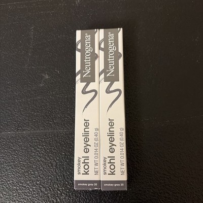 2 Neutrogena Kohl Eyeliner Pencil w/Vitamin E Water Resistant 20 Smokey Gray NEW
