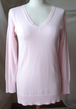 AMAZON ESSENTIALS WOMEN'S THIN SWEATER LONG SLEEVE V-NECK LIGHT PINK S TUNIC