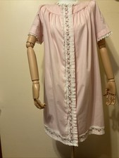 Vintage Junior Loungees Kaftan Robe House Dress Pink Floral Size 11