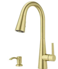 Pfister Barulli Single Handle Pull Down Sprayer Kitchen Faucet Brushed Gold