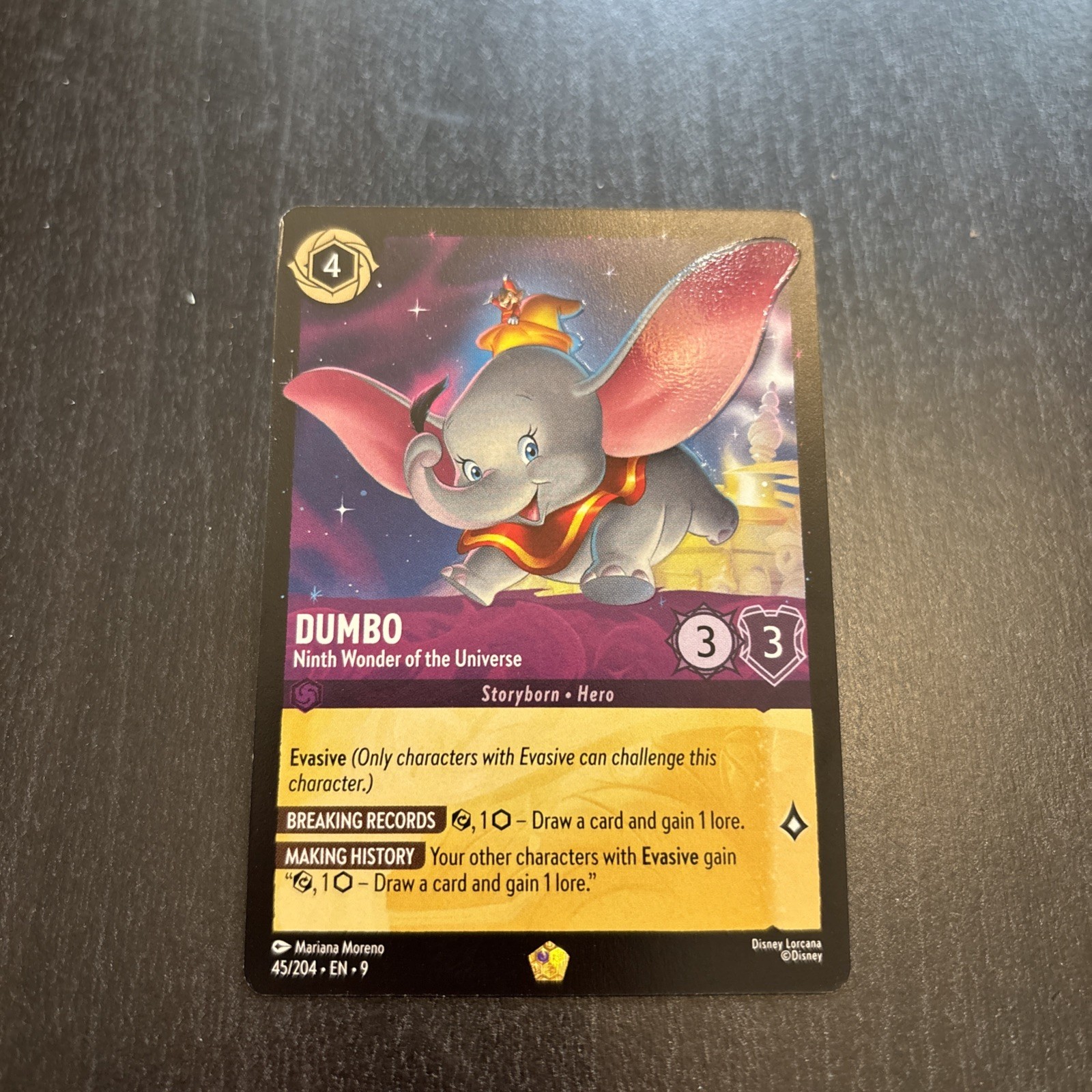 Dumbo Ninth Wonder of the Universe Cold Foil 45/204 Lorcana Fabled Legendary