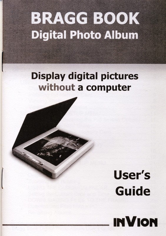 Digital Photo Album, Bragg Book, InVion, Pink, Fix or Parts, Has Working Storage