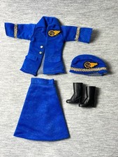 Faerie Glen blue air flight attendant outfit set fit 12" doll + Sindy black boot