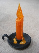 NWT Lighted Flickering Haunted Halloween Ghost Face Candlestick by Hallmark