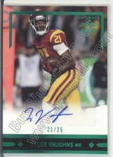 tyler vaughns rookie rc draft auto autograph usc trojans college 21/25 2021