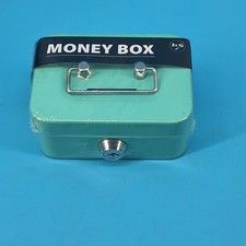 Seafoam Green Brand New Metal Money Box 2 Keys