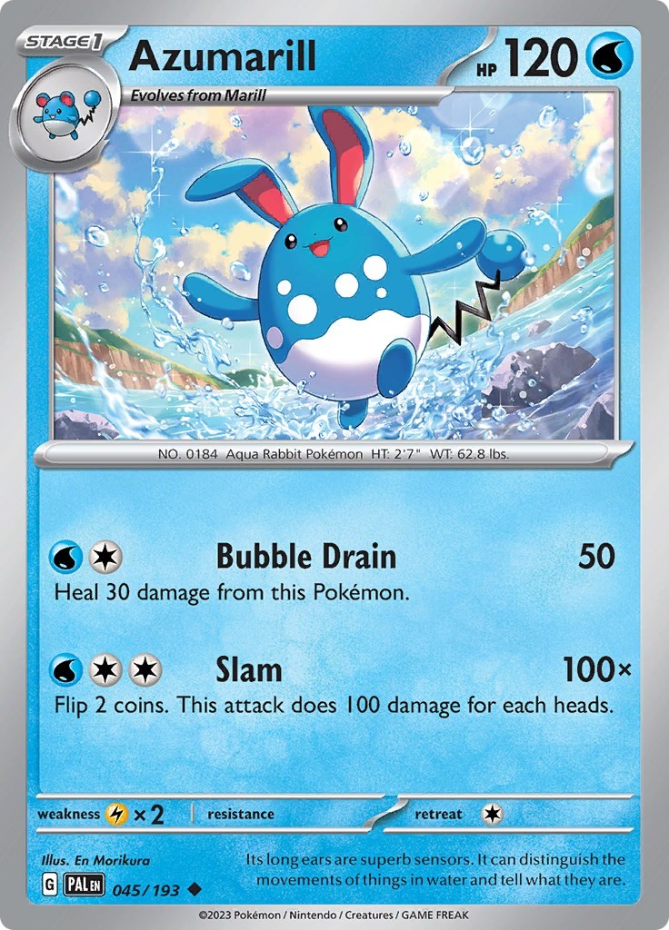 Reverse Holofoil - Azumarill - 045/193 - SV02: Paldea Evolved - NM