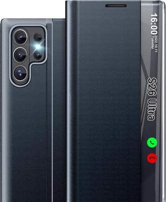 Phone Case for Samsung S26 Ultra 5G, Clear View Window Slim Mirror with Kickstan