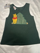 Disney Store VTG Winnie Pooh Christmas Fleece Dress 6M NWT Green Baby