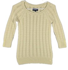 American Eagle Womens S Yellow Cable Knit Sweater Dress Preppy Cottagecore