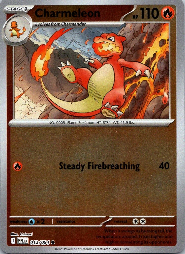 Charmeleon Reverse Holo Common ME02: Phantasmal Flames - 012/094 NM