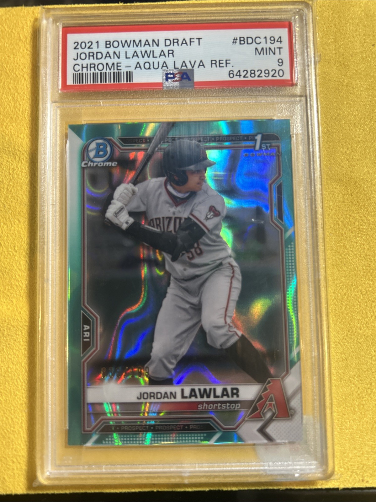 2021 Bowman Draft - Chrome Jordan Lawlar #BDC-194 Aqua Lava Refractor /199 (RC)