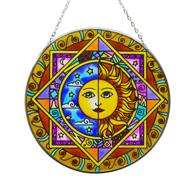 Sun and moon eclipse glass sun catcher