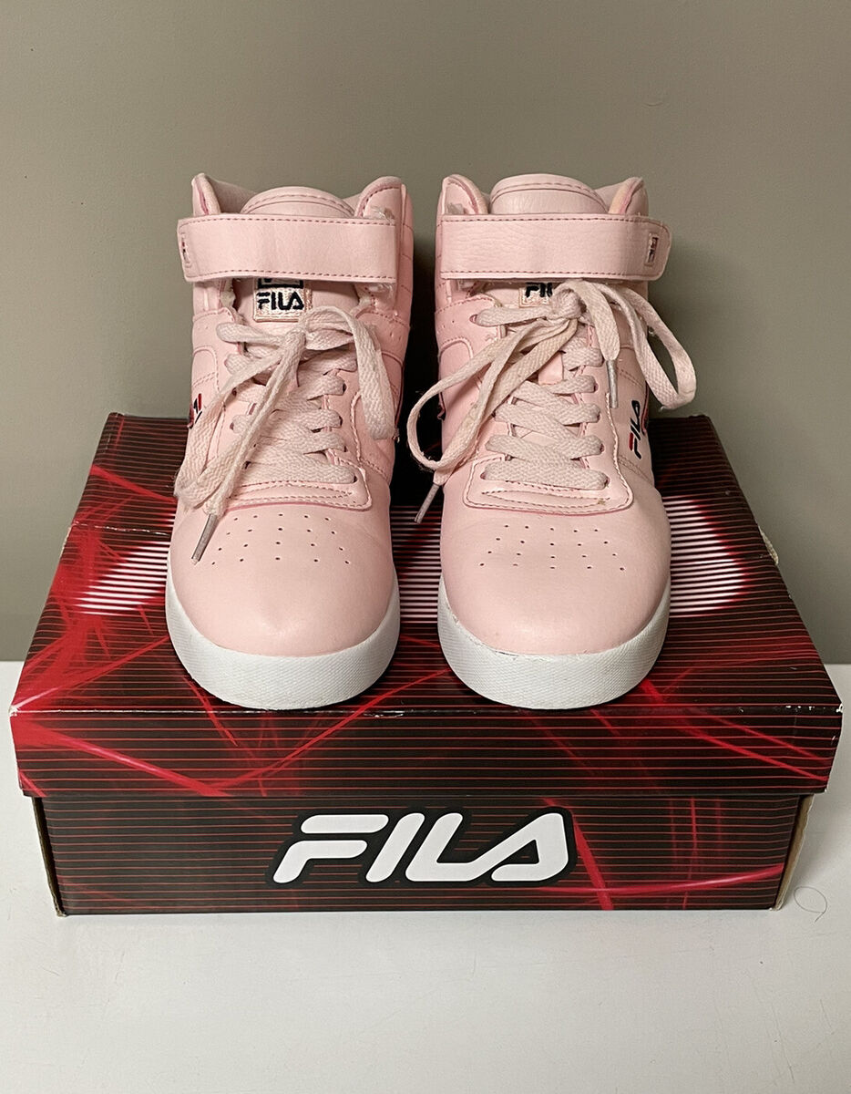 Fila High Top Sneaker Pink Womens Size 5.5 Shoes With Box Fila High Top Sneaker Pink Womens Size 5.5 Shoes With Box