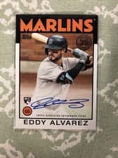 2021 Series 1 Eddy Alvarez Auto RC 35th Anniversary Topps #86A-EAL Marlins!