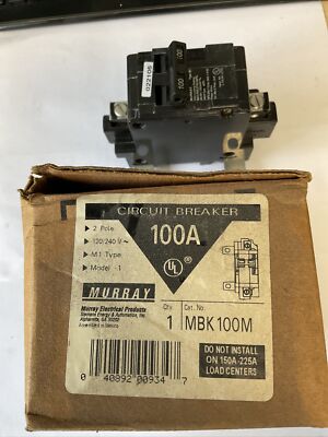 MURRAY M1 100A CIRCUIT BREAKER 120/240VAC 2POLE MODEL 1 | eBay