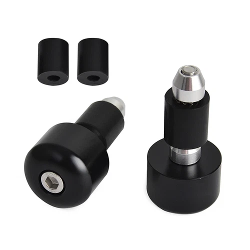 Motorcycle CNC 7/8" Handlebar Cap Bar Ends w/ Rubber Adapters For Suzuki Street