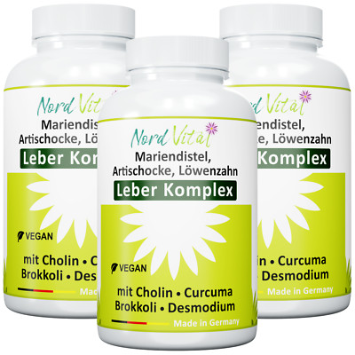 3x Leber Komplex - mit 15 aktiven Inhaltsstoffen - 360 Kapseln