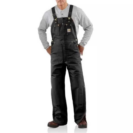 Carhartt Duck Unlined Bib Overalls (2 Colors) 30x32 Black