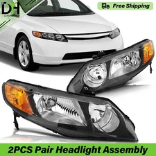 PAIR/2PCS Headlights Headlamps Assembly For Honda Civic Sedan 4-Door 2006-2011