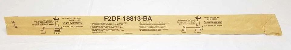 Mástil de antena de radio 92-17 Econoline, camioneta E, F 150/250/350 OEM Ford AL8Z18813A Foto 4 de 4