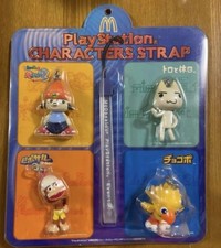 Playstation Characters Strap 4 Figure Piposal Chocobo Toro PaRappa McDonald JP