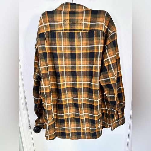 Duluth Trading Free Swingin Flanellhemd Herren L kariert gold Armzwickel Arbeit 1697 - Bild 2 von 5