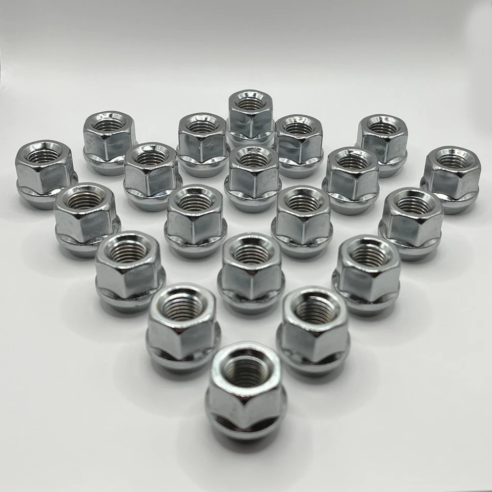 M12x1.5 Open Wheel Nuts (Silver) x 20 For Mitsubishi 3000 GT, 380, ASX, Carisma — 第 3/4 张图片