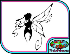 Pretty Pixie Fairy V Vinyl Sticker Mirror Laptop Car Truck Wall Window Decal
